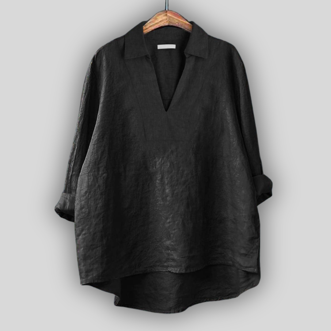 Lininė Bluzonė Sidabrinė Elegancija