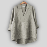 Lininė Bluzonė Sidabrinė Elegancija