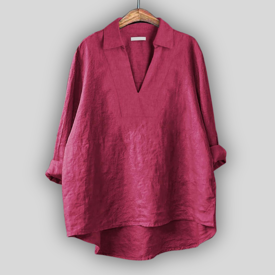 Lininė Bluzonė Sidabrinė Elegancija