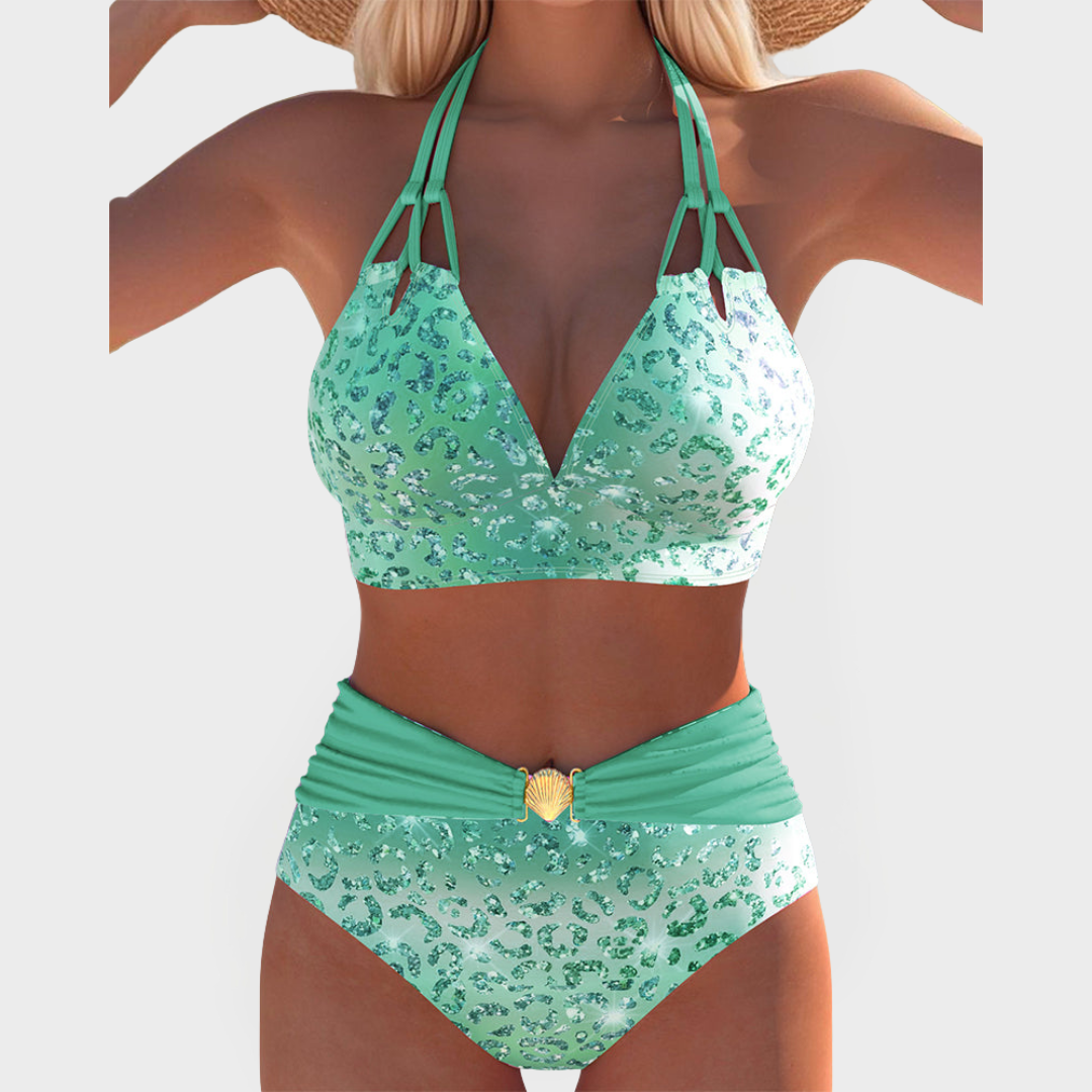 Seksualus bikinis su margintu liemenėliu 