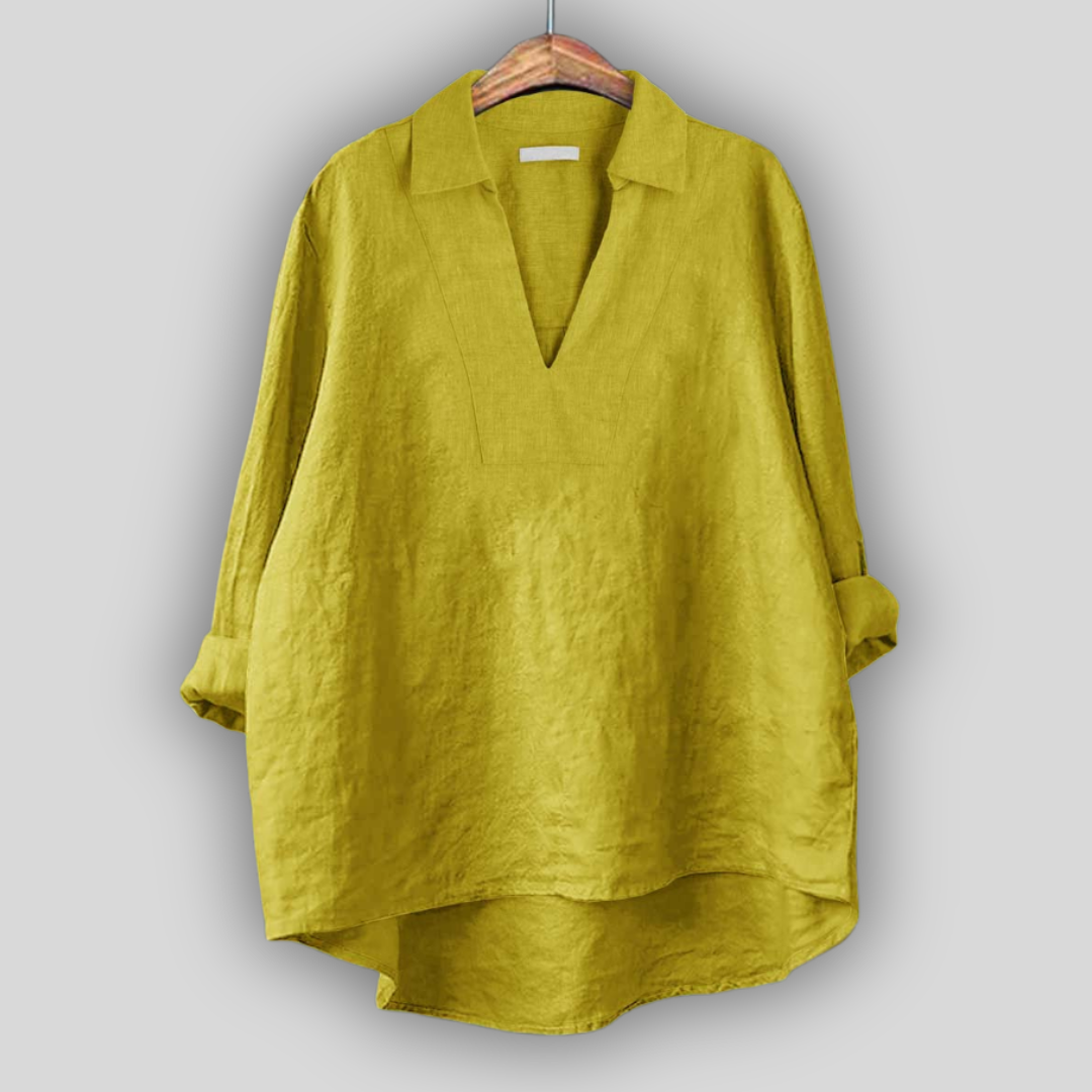 Lininė Bluzonė Sidabrinė Elegancija