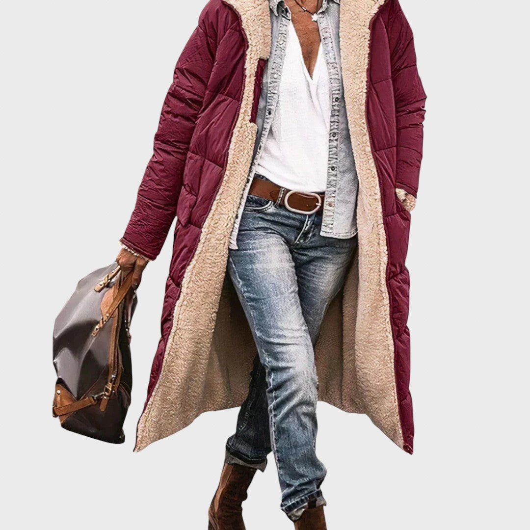 Žiema - Elegantiška ir šilta dvipusė moteriška parka