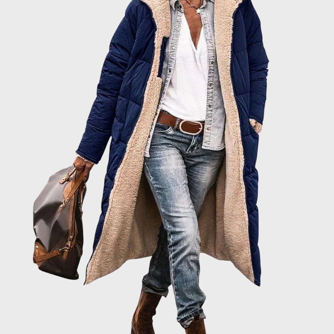 Žiema - Elegantiška ir šilta dvipusė moteriška parka