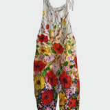 Kalo - Retro gėlių viso ilgio jumpsuit