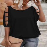 Adel – Elegantiška palaidinė atvirais pečiais ir „cut-out“ detalėmis